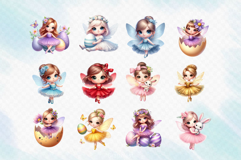 Easter Ballerina Fairy Clipart Bundle 2 - CraftNest - Digital Crafting and Art