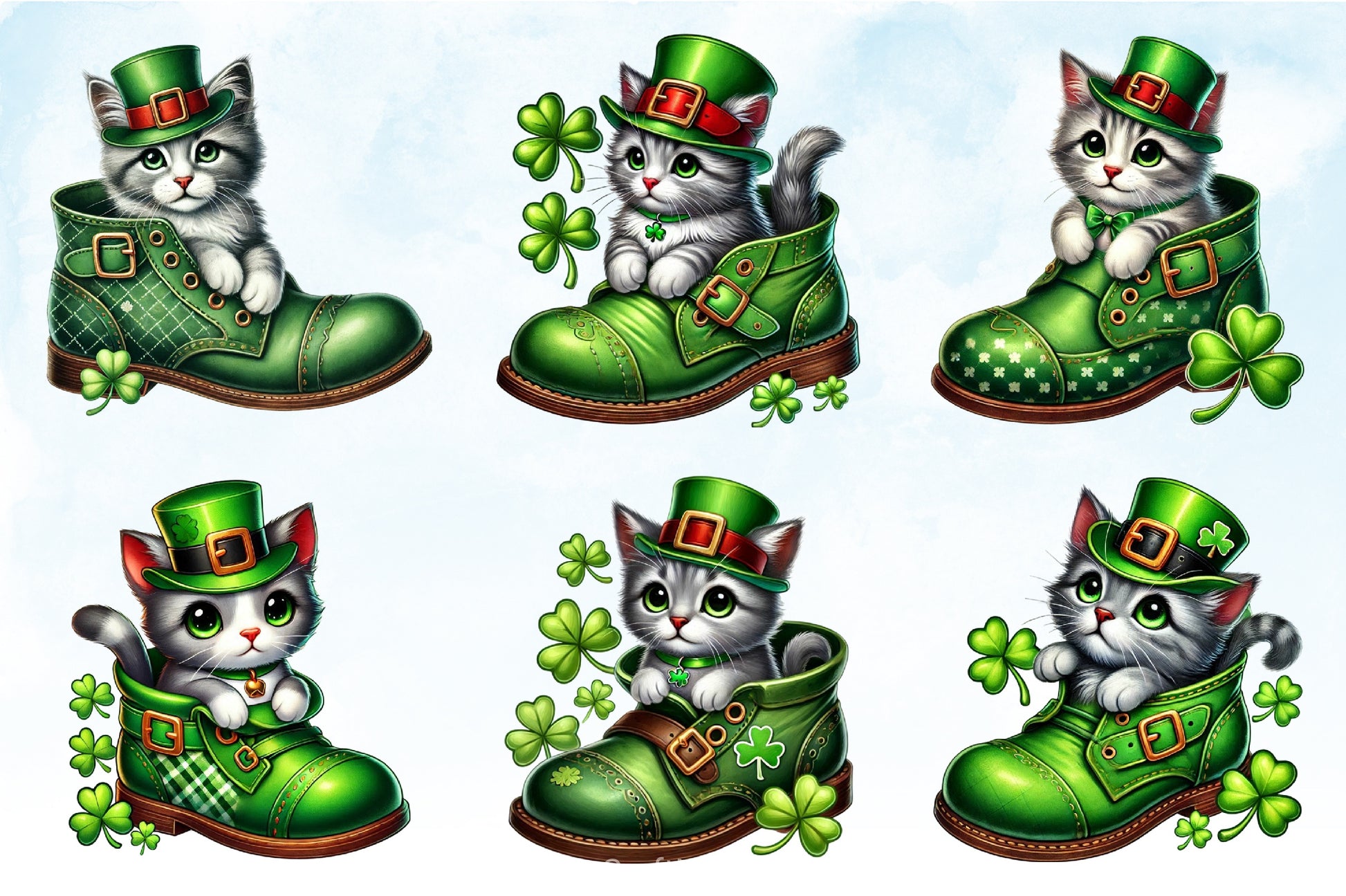 Cat Shoes St. Patrick's Day Clipart Bundle - CraftNest - Digital Crafting and Art