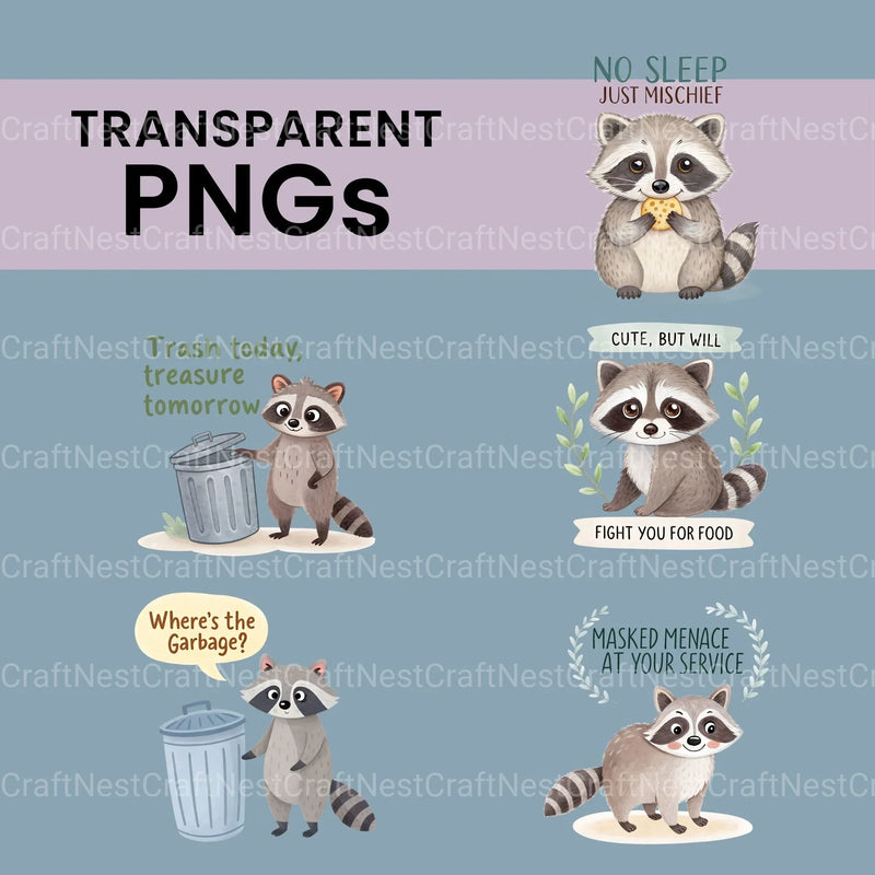 Raccoons Clipart Bundle - CraftNest - Digital Crafting and Art