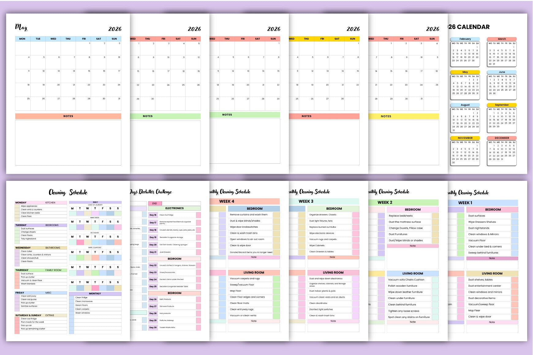 Cleaning Schedule Planner Template