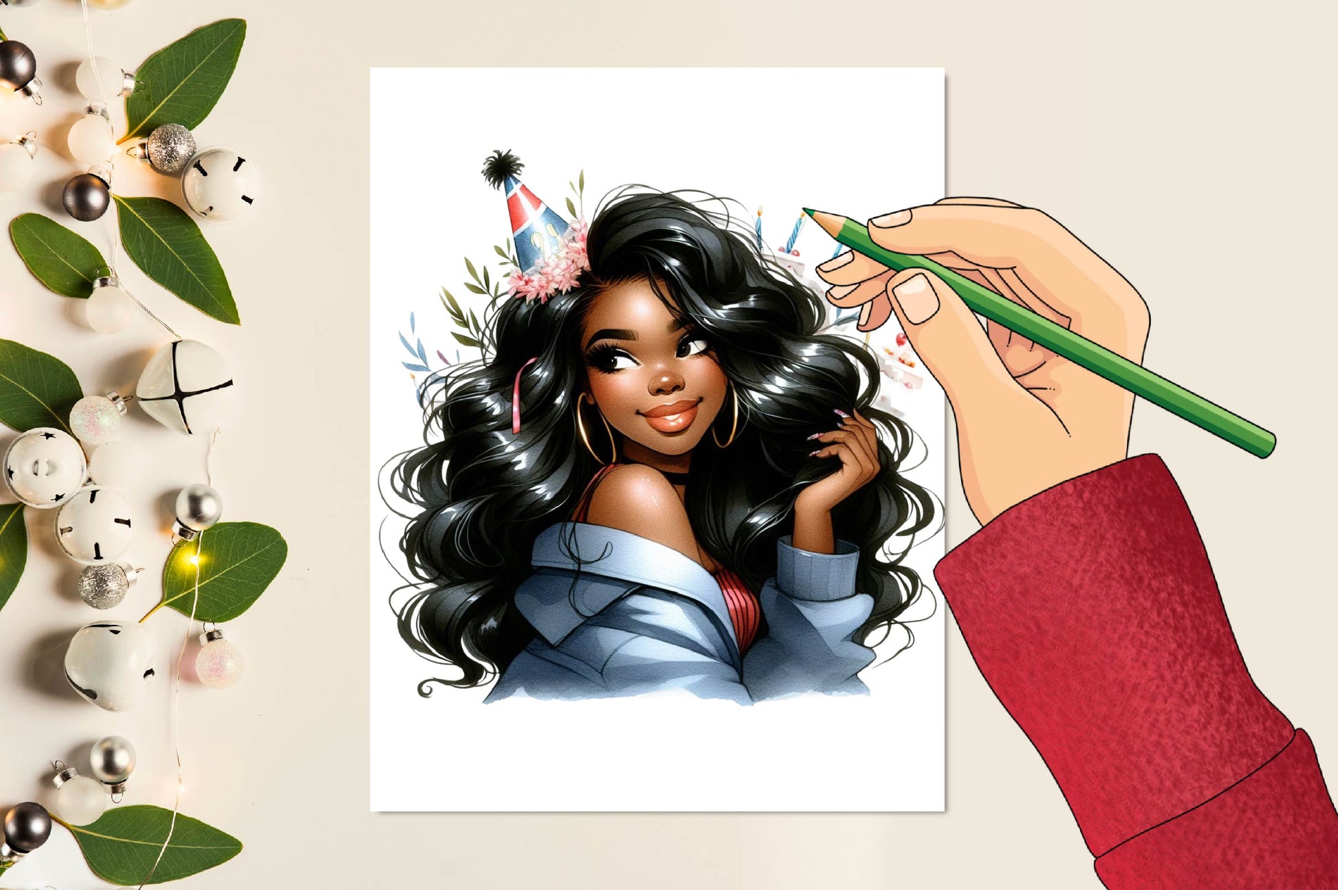 American Birthday Black Girl Clipart Bundle - CraftNest - Digital Crafting and Art