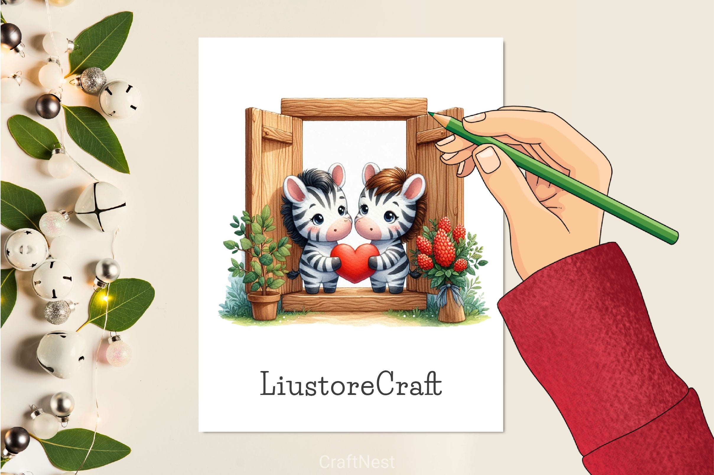 Couple Animals At The Window Clipart Bundle - CraftNest - Digital Crafting and Art