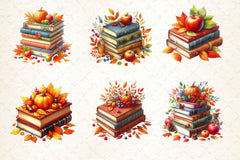 Autumn Books Clipart Bundle 4 - CraftNest - Digital Crafting and Art