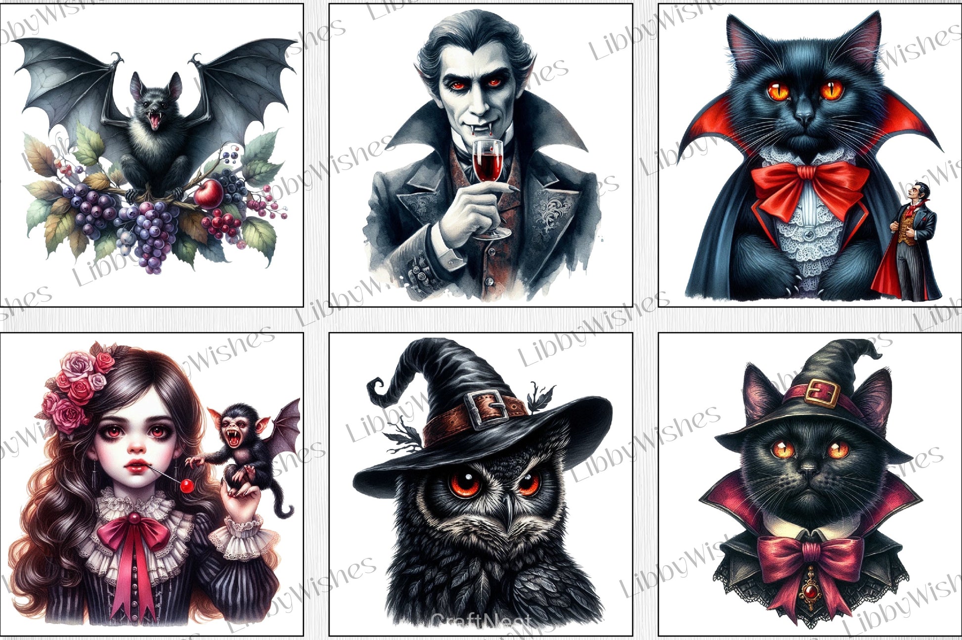 Vintage Vampire Clipart Bundle - CraftNest - Digital Crafting and Art