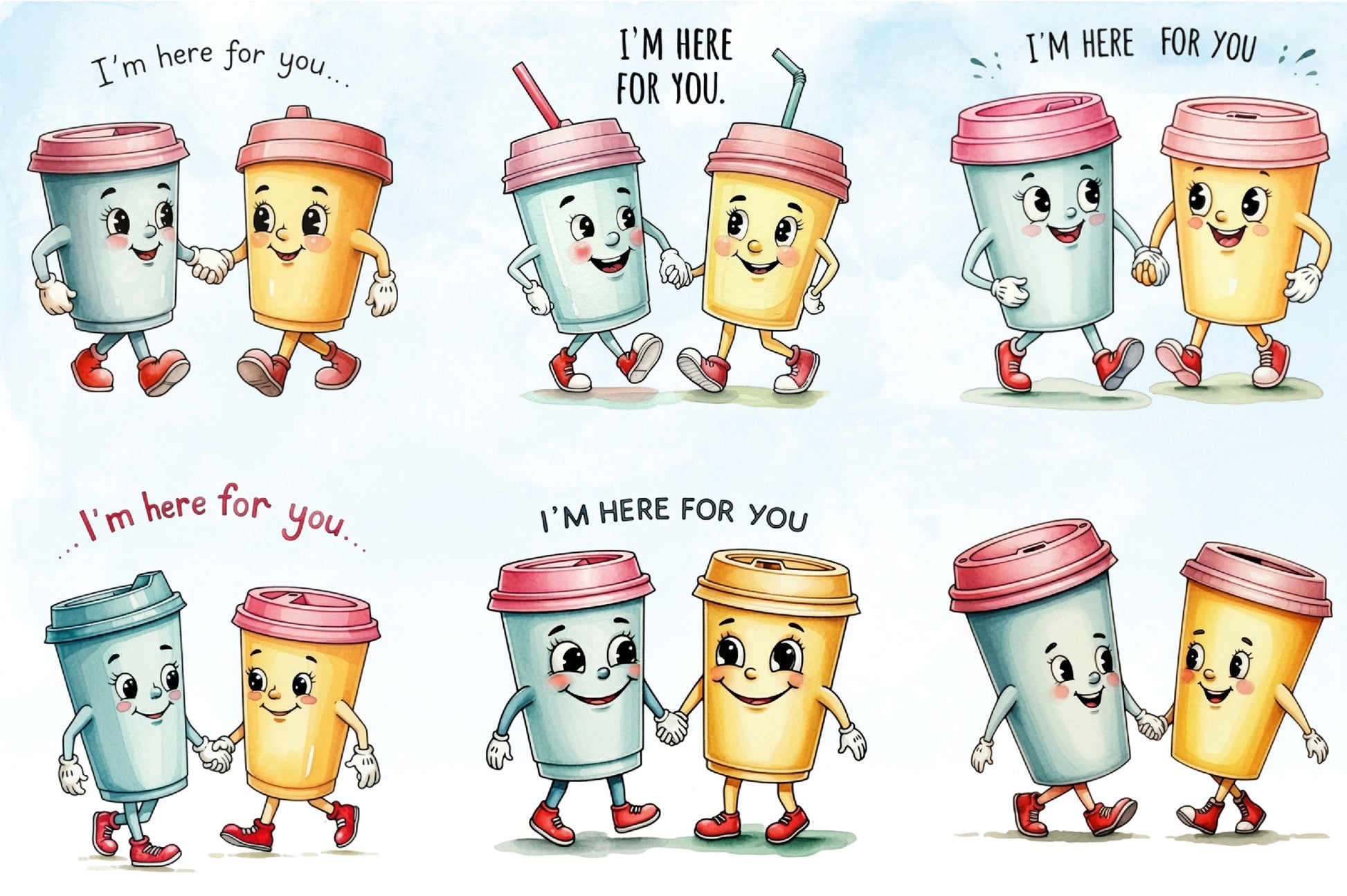 Kawaii Couple Coffee Clipart Bundle - CraftNest - Digital Crafting and Art