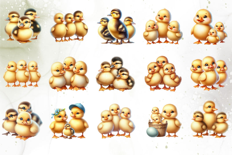 Three Ducklings Clipart Bundle - CraftNest - Digital Crafting and Art
