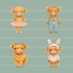 Highland Cows 1 Clipart Bundle - CraftNest - Digital Crafting and Art