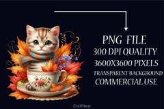 Autumn Cats Clipart Bundle - CraftNest - Digital Crafting and Art