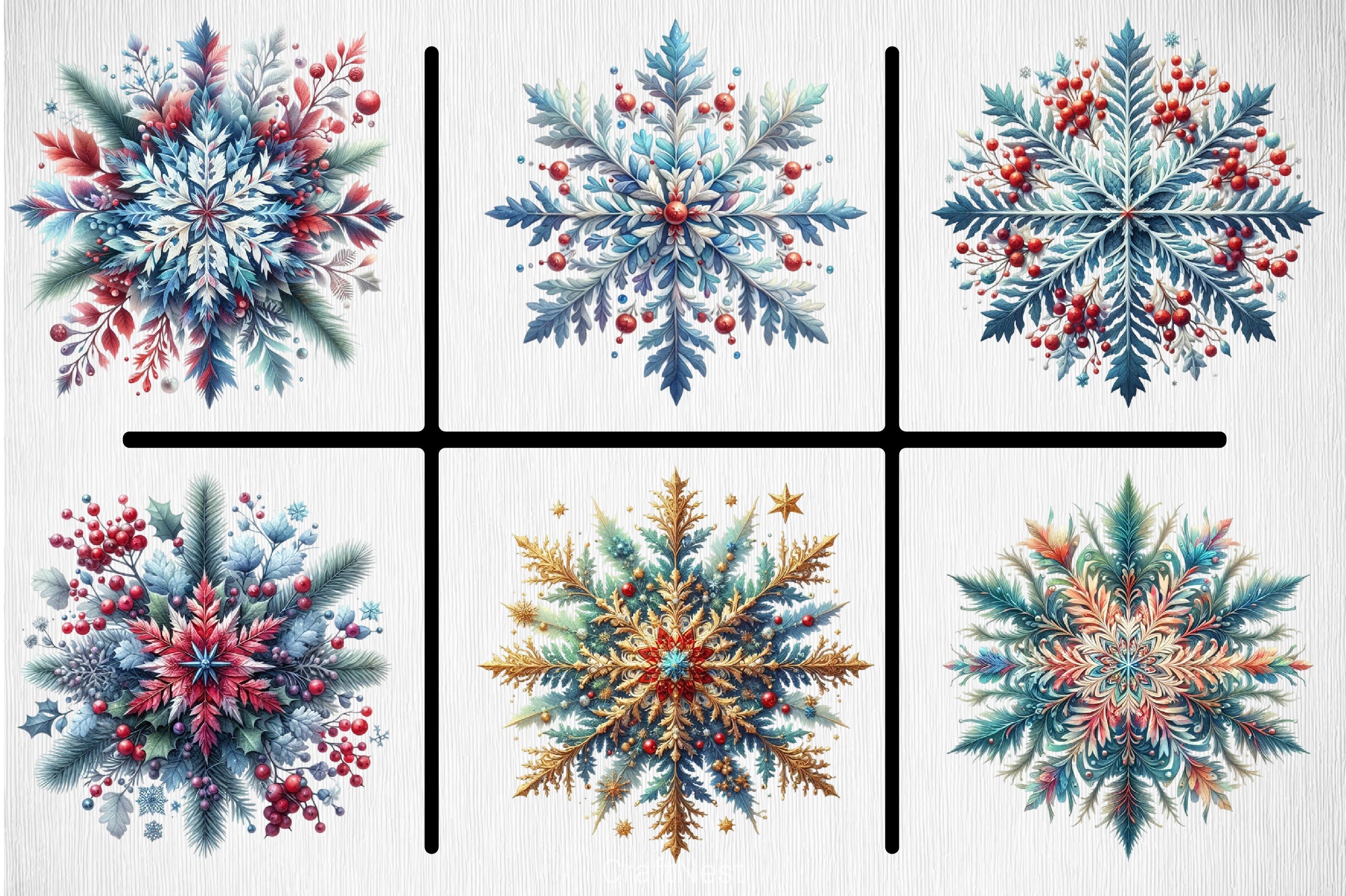 Snowflake Clipart Bundle - CraftNest - Digital Crafting and Art