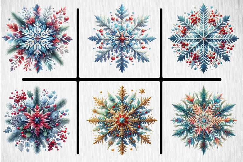 Snowflake Clipart Bundle - CraftNest - Digital Crafting and Art