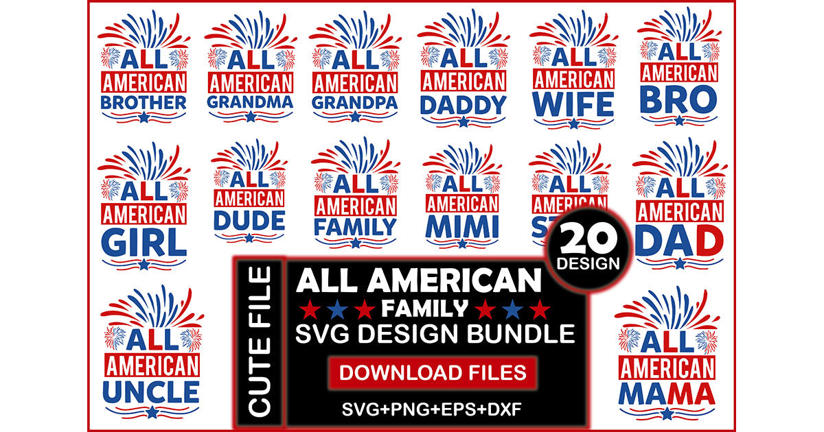 All American Family SVG Bundle - CraftNest - Digital Crafting and Art