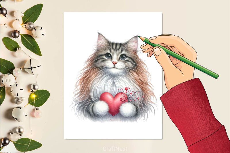 Cute Valentine Cat Clipart Bundle - CraftNest - Digital Crafting and Art