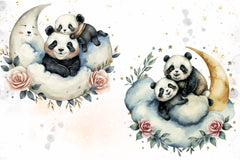 Panda On The Moon Clipart Bundle - CraftNest - Digital Crafting and Art