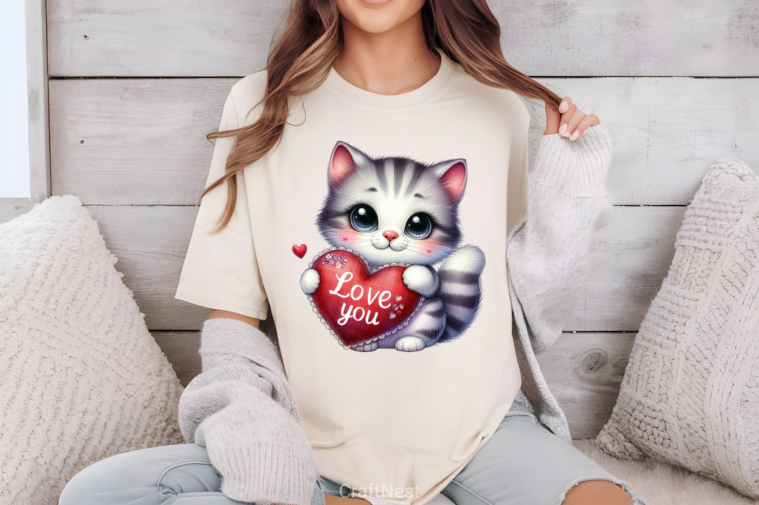 Love You Cat Valentine's Clipart Bundle 2 - CraftNest - Digital Crafting and Art