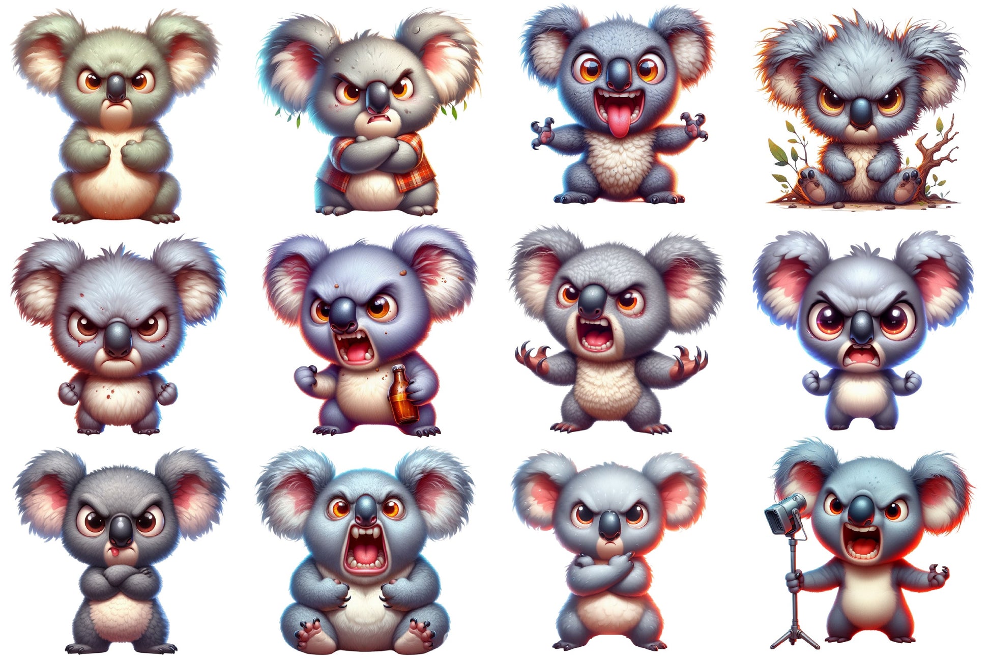 Angry Koala Clipart Bundle - CraftNest - Digital Crafting and Art