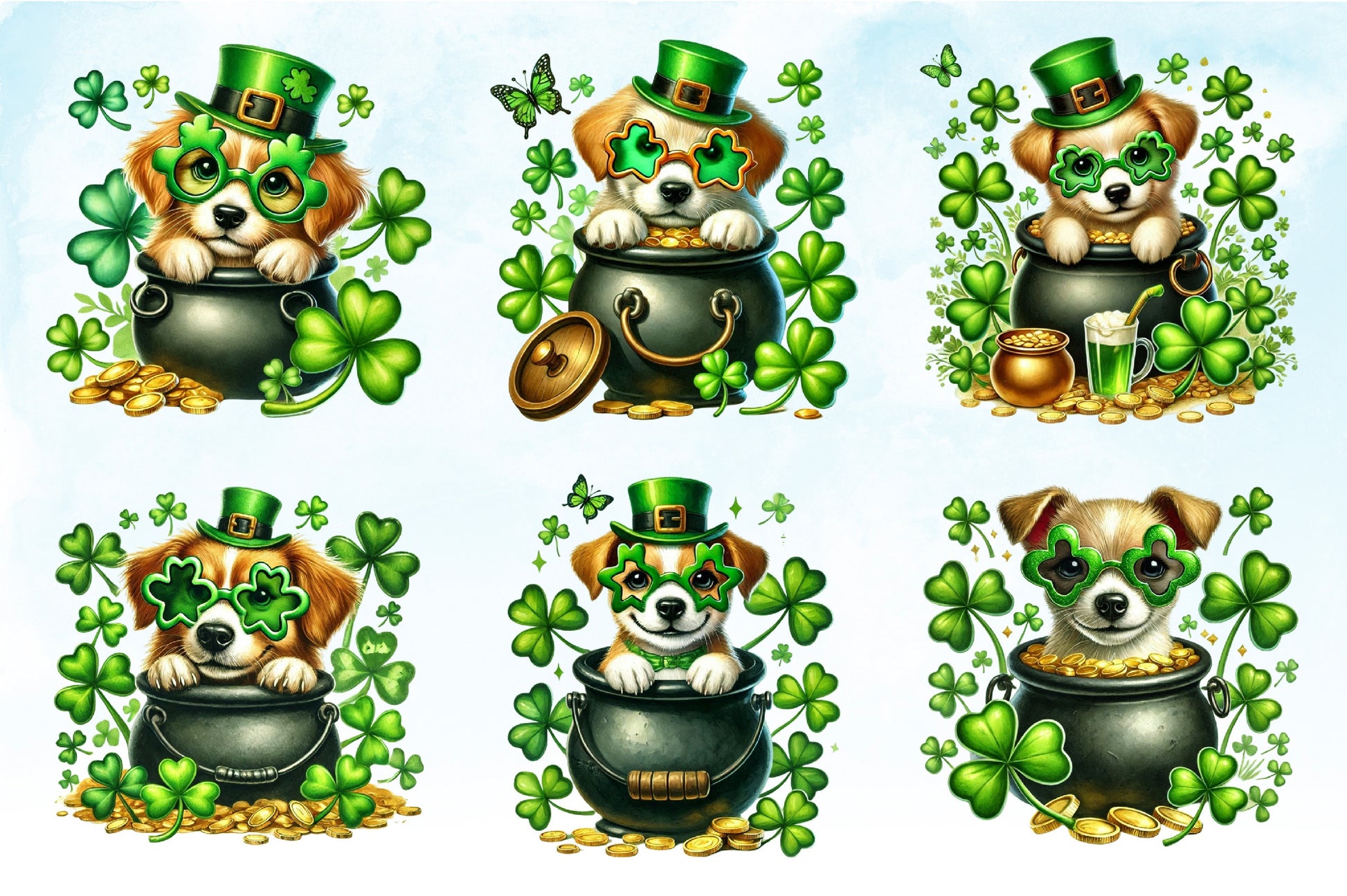 St Patrick's Day Dog Clipart Bundle - CraftNest - Digital Crafting and Art