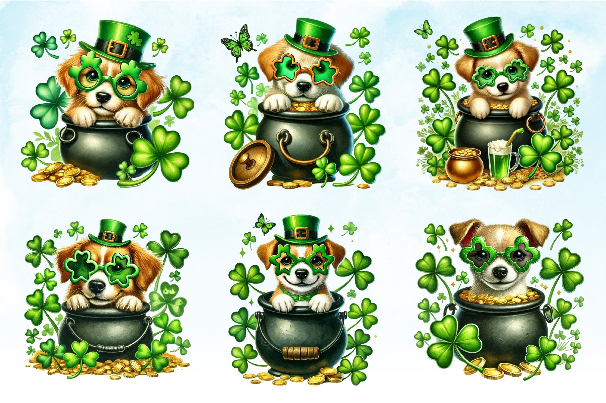 St Patrick's Day Dog Clipart Bundle - CraftNest - Digital Crafting and Art
