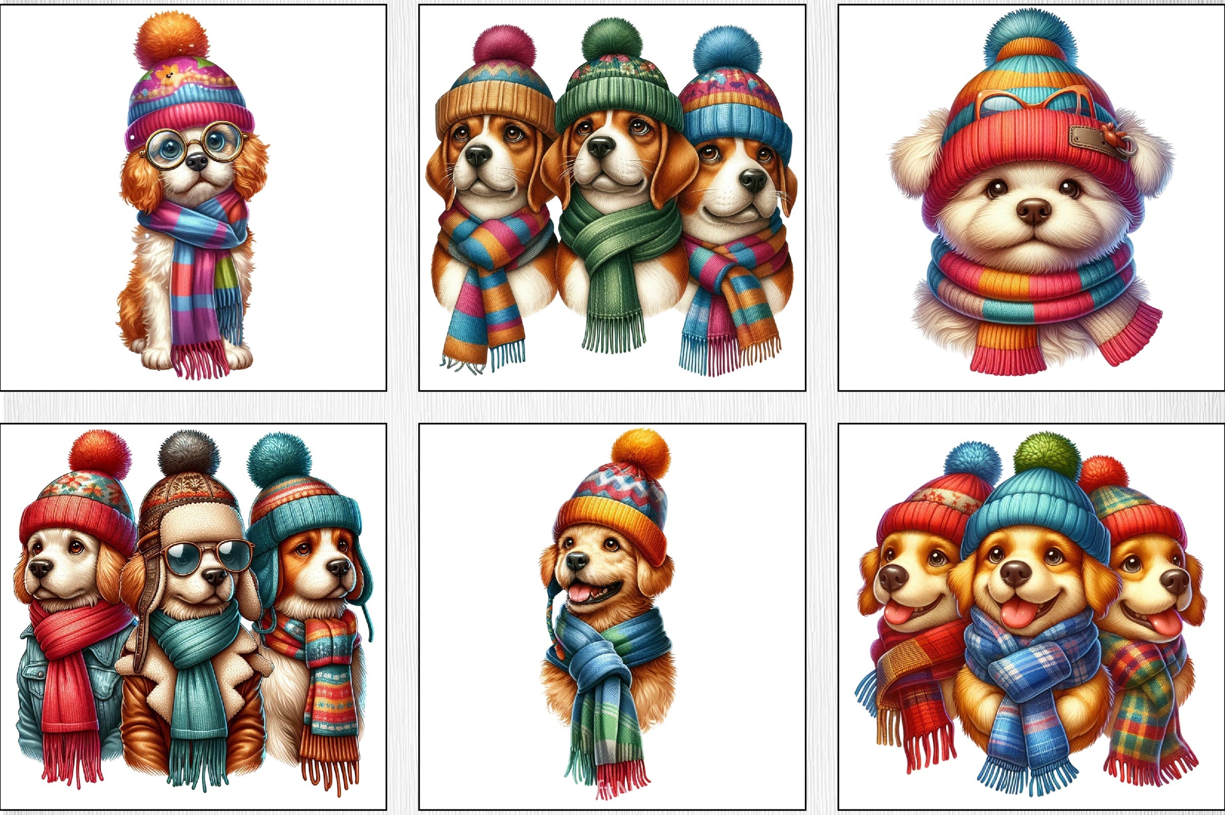 Winter Dogs Clipart Bundle - CraftNest - Digital Crafting and Art