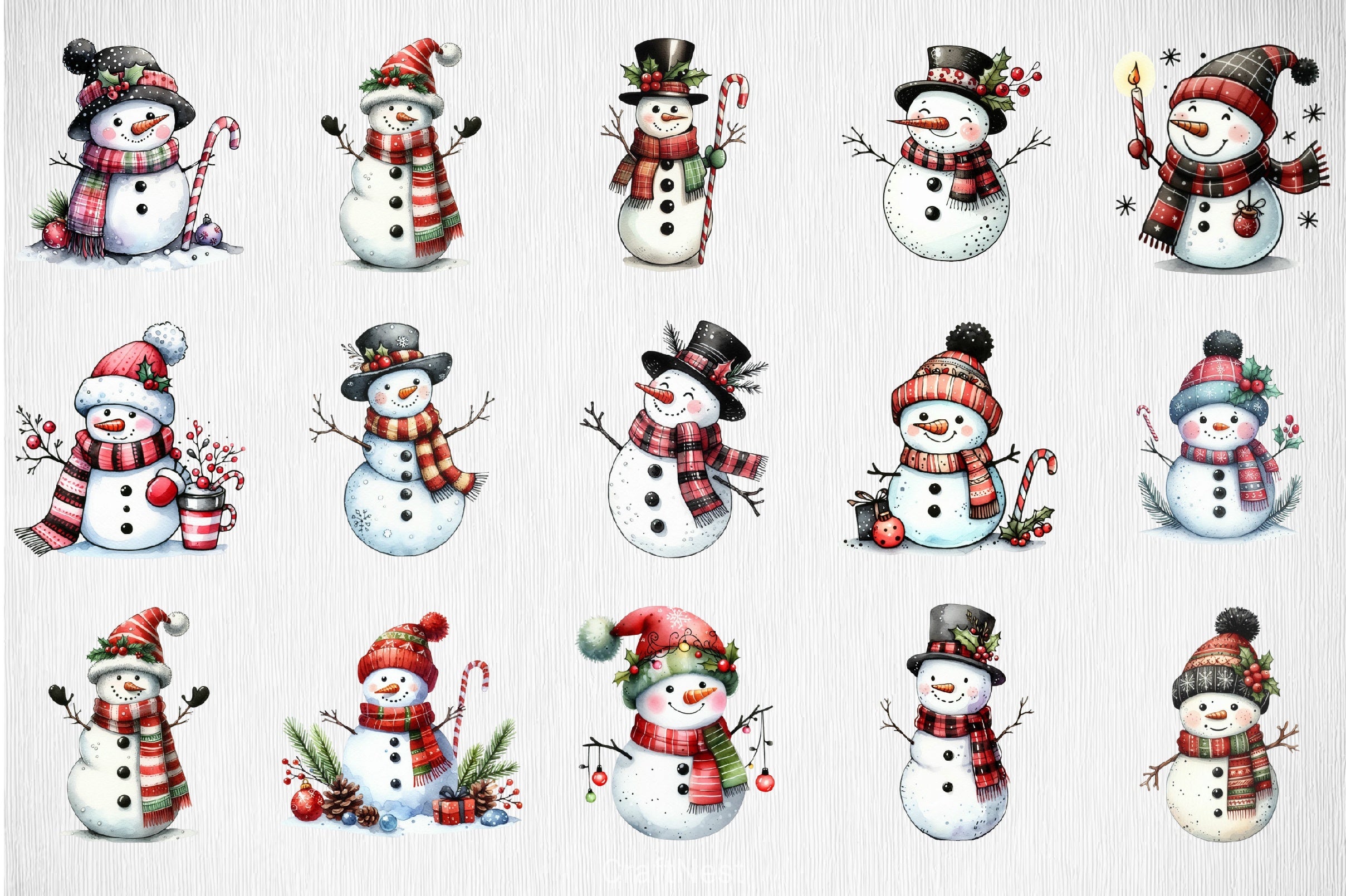 Christmas Snowman Clipart Bundle 9 - CraftNest - Digital Crafting and Art