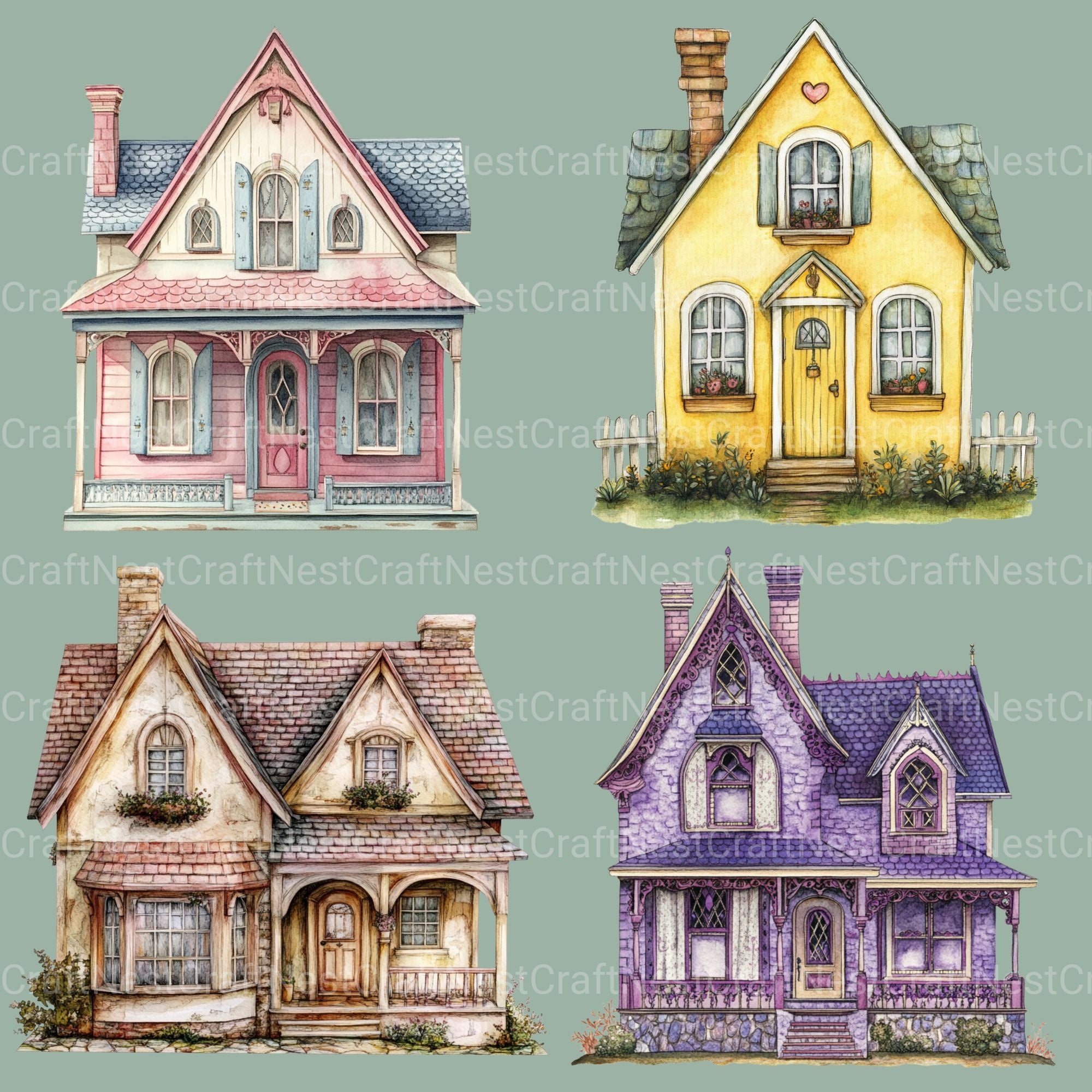 Houses Clipart Bundle 2 - CraftNest - Digital Crafting and Art