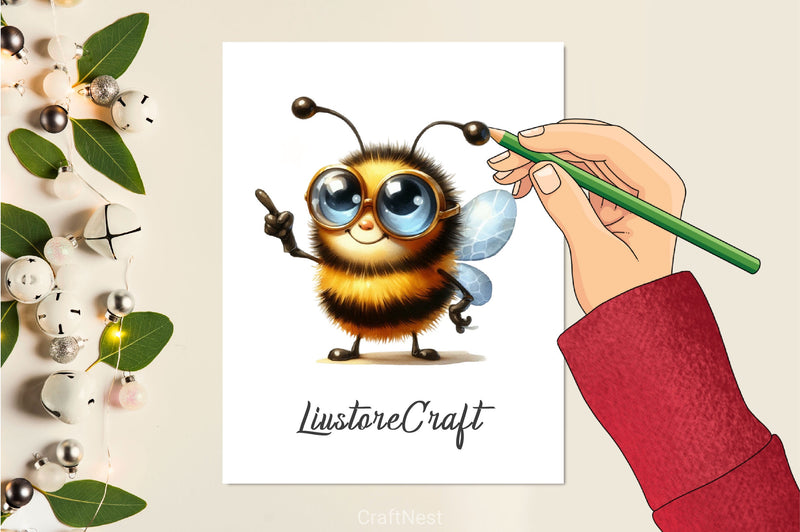Funny Bee Clipart Bundle 3 - CraftNest - Digital Crafting and Art