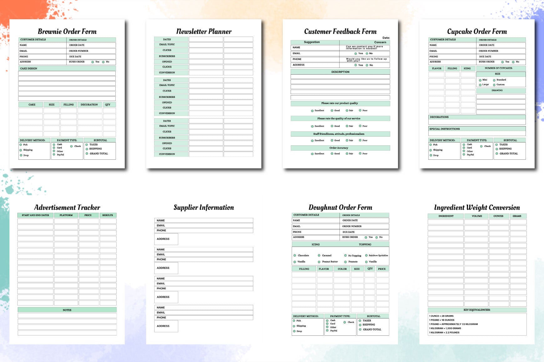 Bakery Business Planner