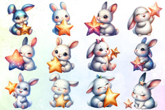 Bunny Star Clipart Bundle - CraftNest - Digital Crafting and Art