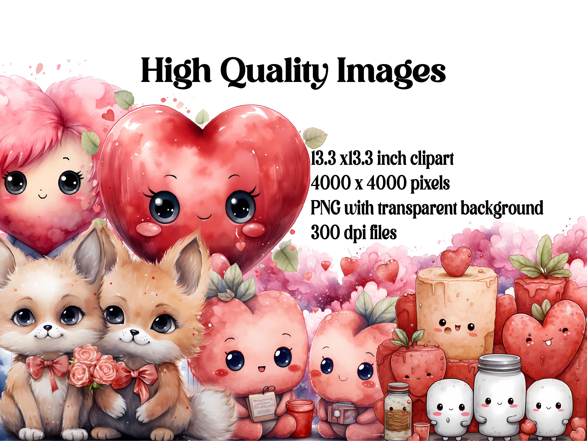 Kawaii Valentine Clipart - CraftNest