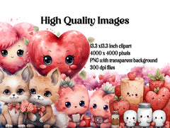 Kawaii Valentine Clipart - CraftNest