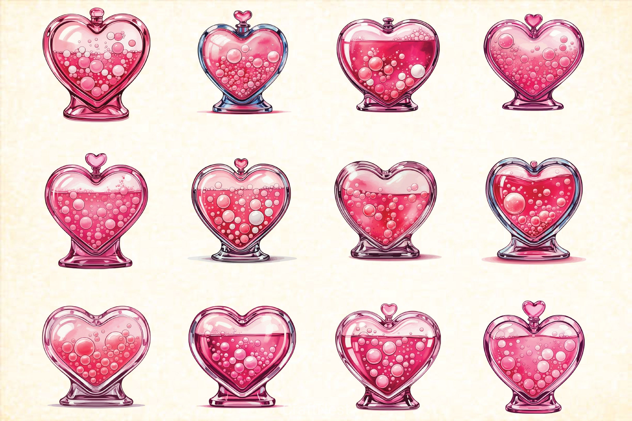 Pink Valentine Love Potion Clipart Bundle - CraftNest - Digital Crafting and Art