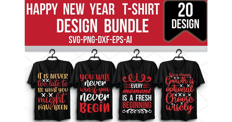New Year T-Shirt Bundle - CraftNest - Digital Crafting and Art