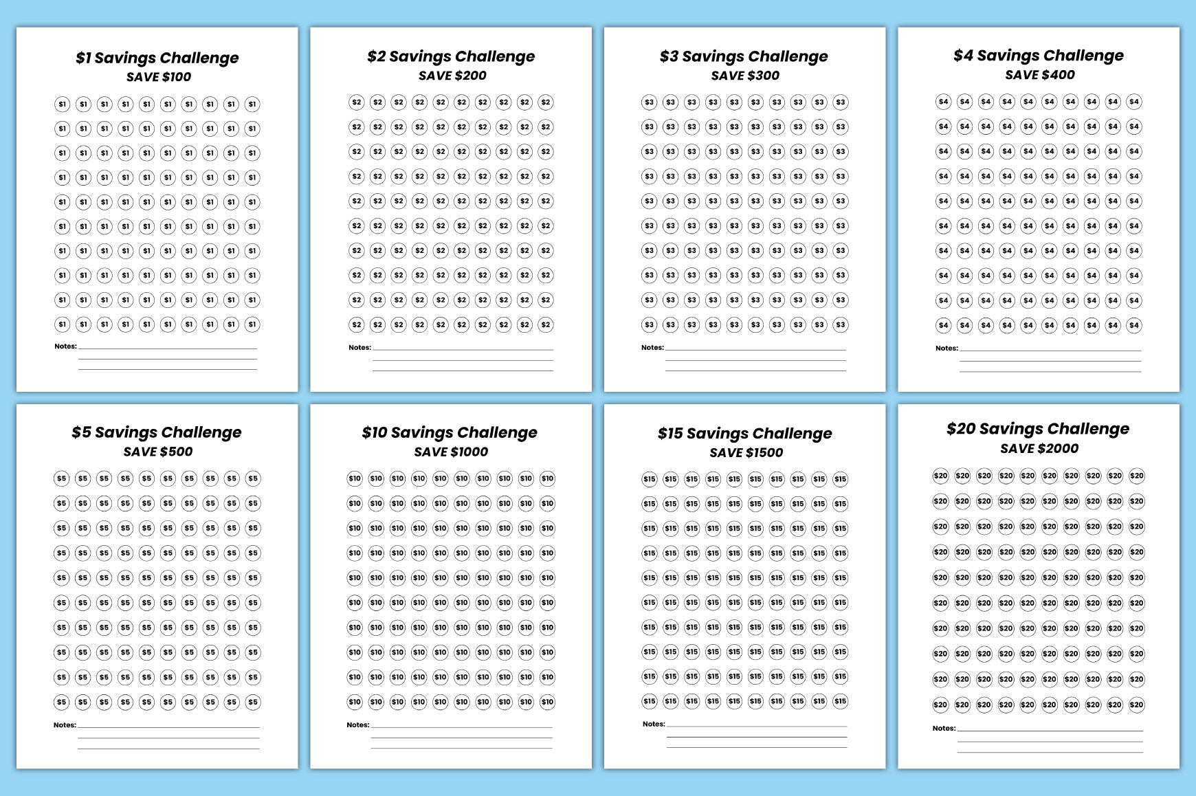 Money Saving Challenge Digital Planner