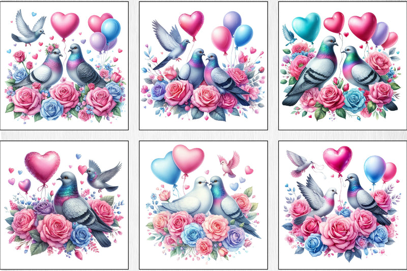 Valentine Doves Clipart Bundle - CraftNest - Digital Crafting and Art