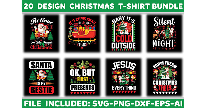 Christmas T-Shirt Bundle 9 - CraftNest - Digital Crafting and Art
