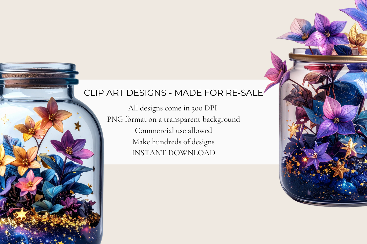 3D Glass Terrariums Clipart