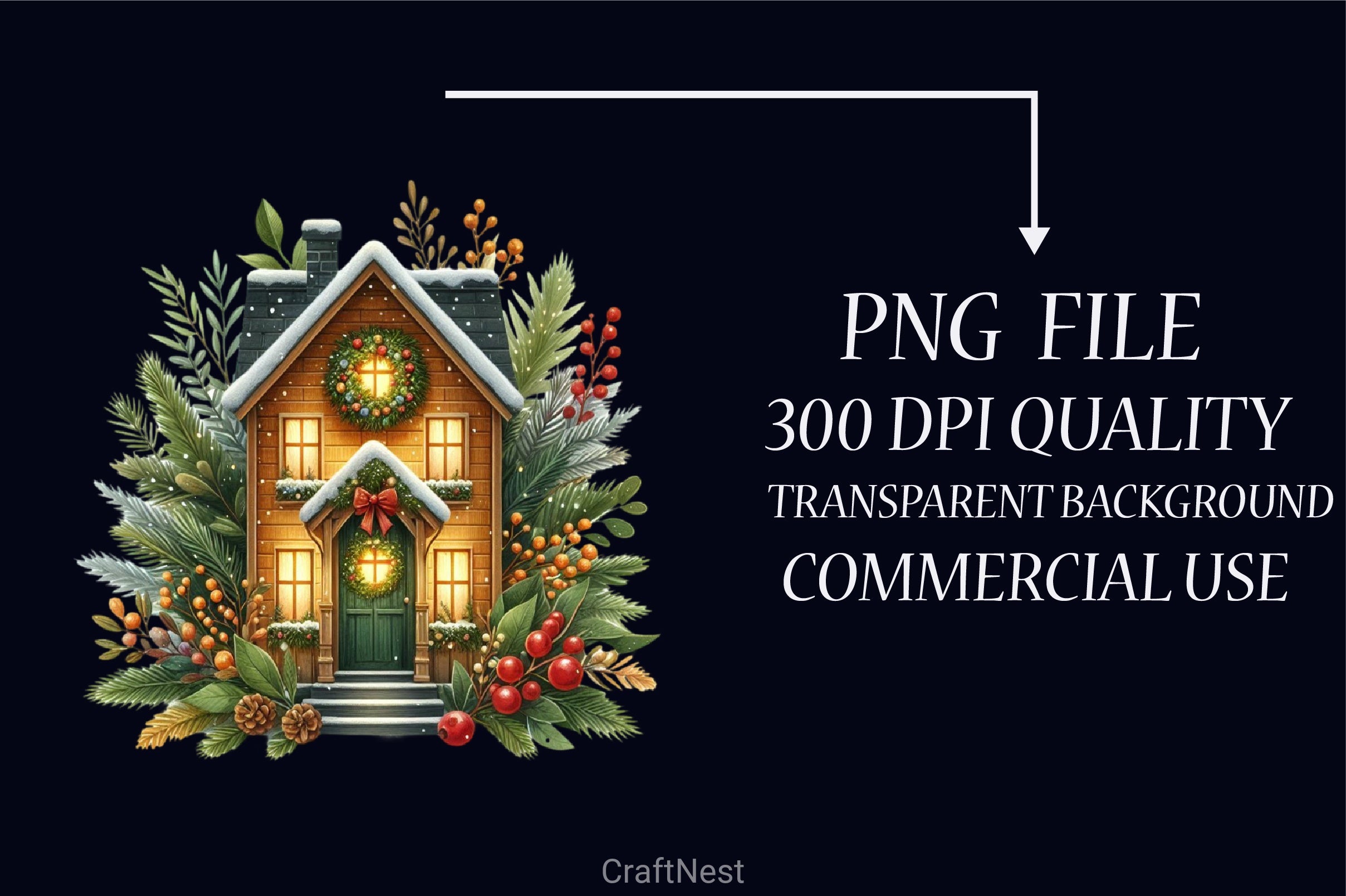 Christmas House Clipart Bundle 4 - CraftNest - Digital Crafting and Art