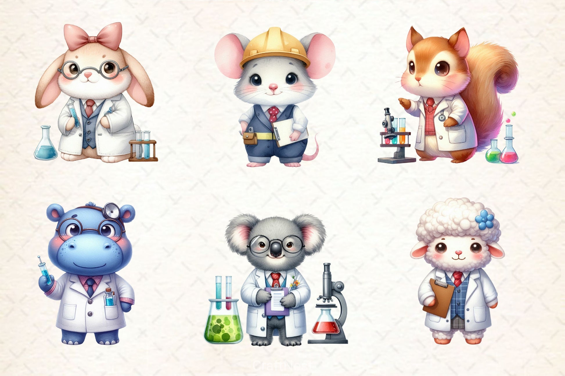 Nurse Animals Doctor Animals Clipart Bundle - CraftNest - Digital Crafting and Art