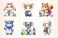 Nurse Animals Doctor Animals Clipart Bundle - CraftNest - Digital Crafting and Art