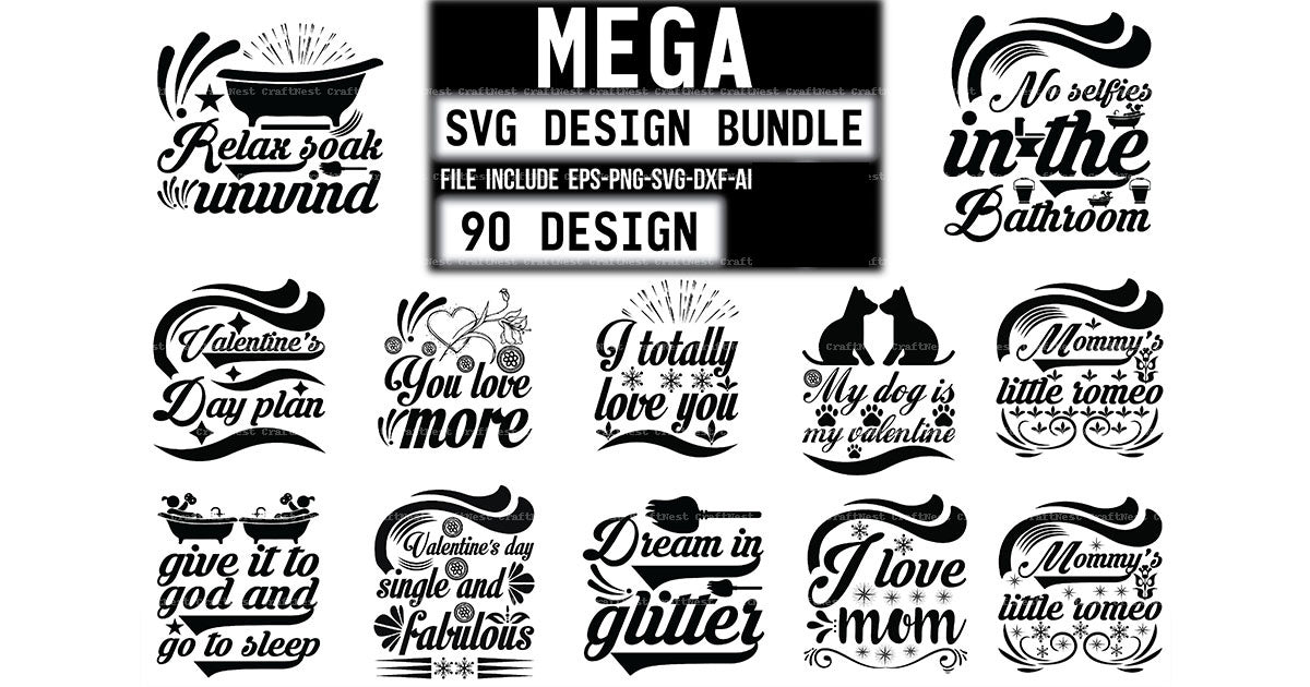 Mega Design SVG Bundle 90 Pack