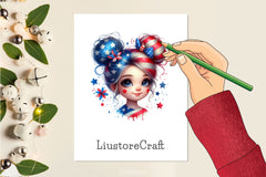 Patriot Girl Face Clipart Bundle 2 - CraftNest - Digital Crafting and Art