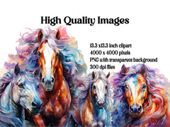 Rainbow Horses Clipart - CraftNest