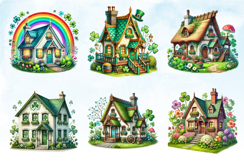 St. Patrick's Day House Clipart Bundle - CraftNest - Digital Crafting and Art