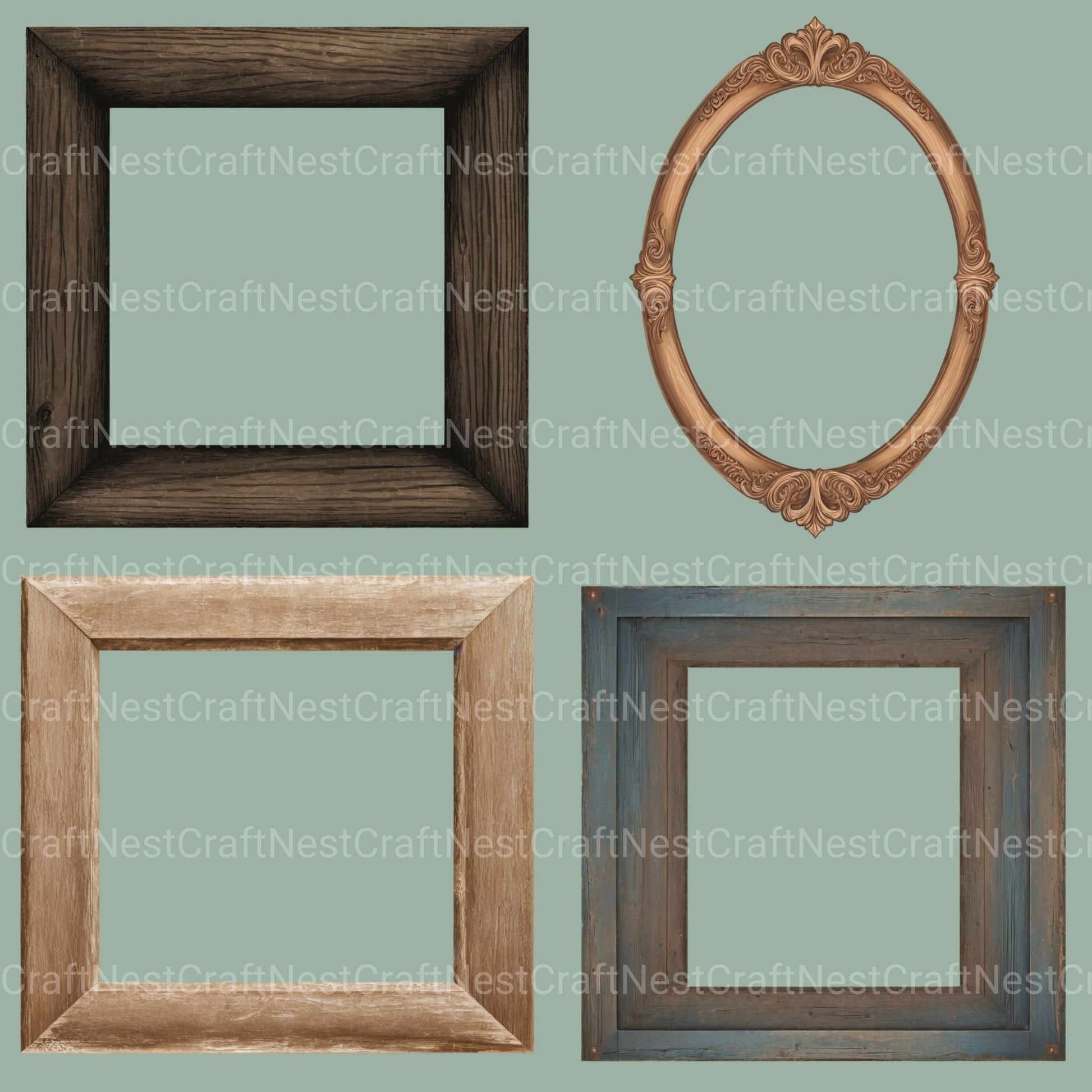 Wooden Frames Clipart Bundle - CraftNest - Digital Crafting and Art