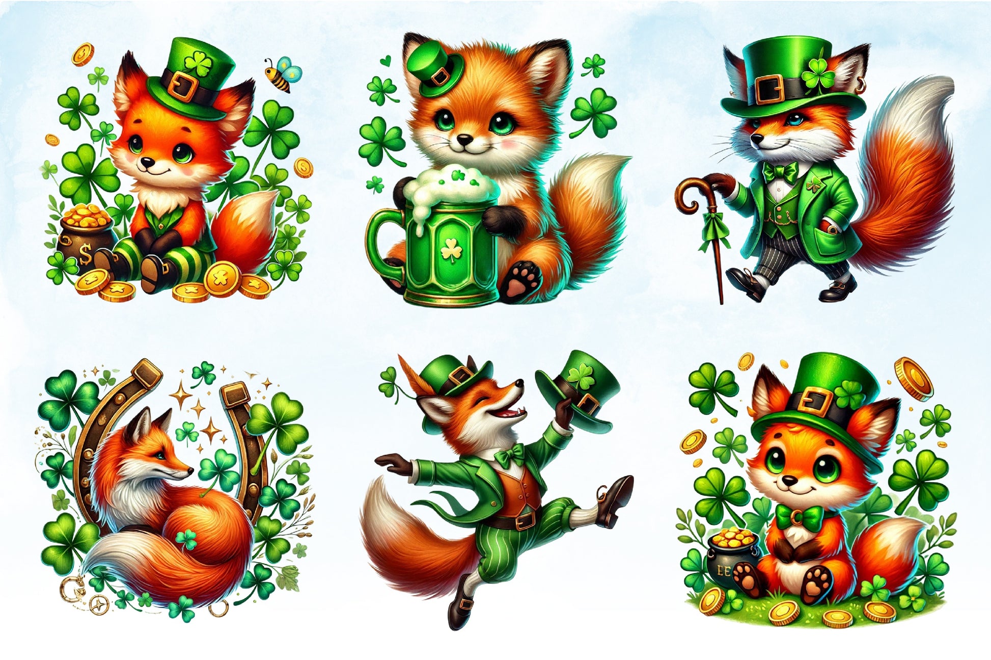Fox St. Patrick's Day Clipart Bundle - CraftNest - Digital Crafting and Art