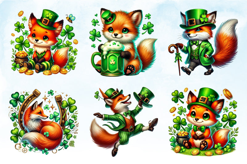 Fox St. Patrick's Day Clipart Bundle - CraftNest - Digital Crafting and Art