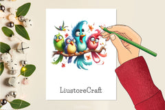 Funny Birds On Branch Clipart Bundle 2 - CraftNest - Digital Crafting and Art