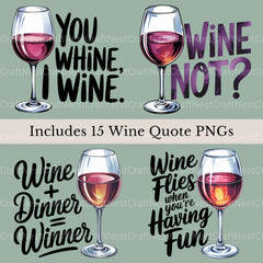 Wine Quotes Clipart Bundle - CraftNest - Digital Crafting and Art