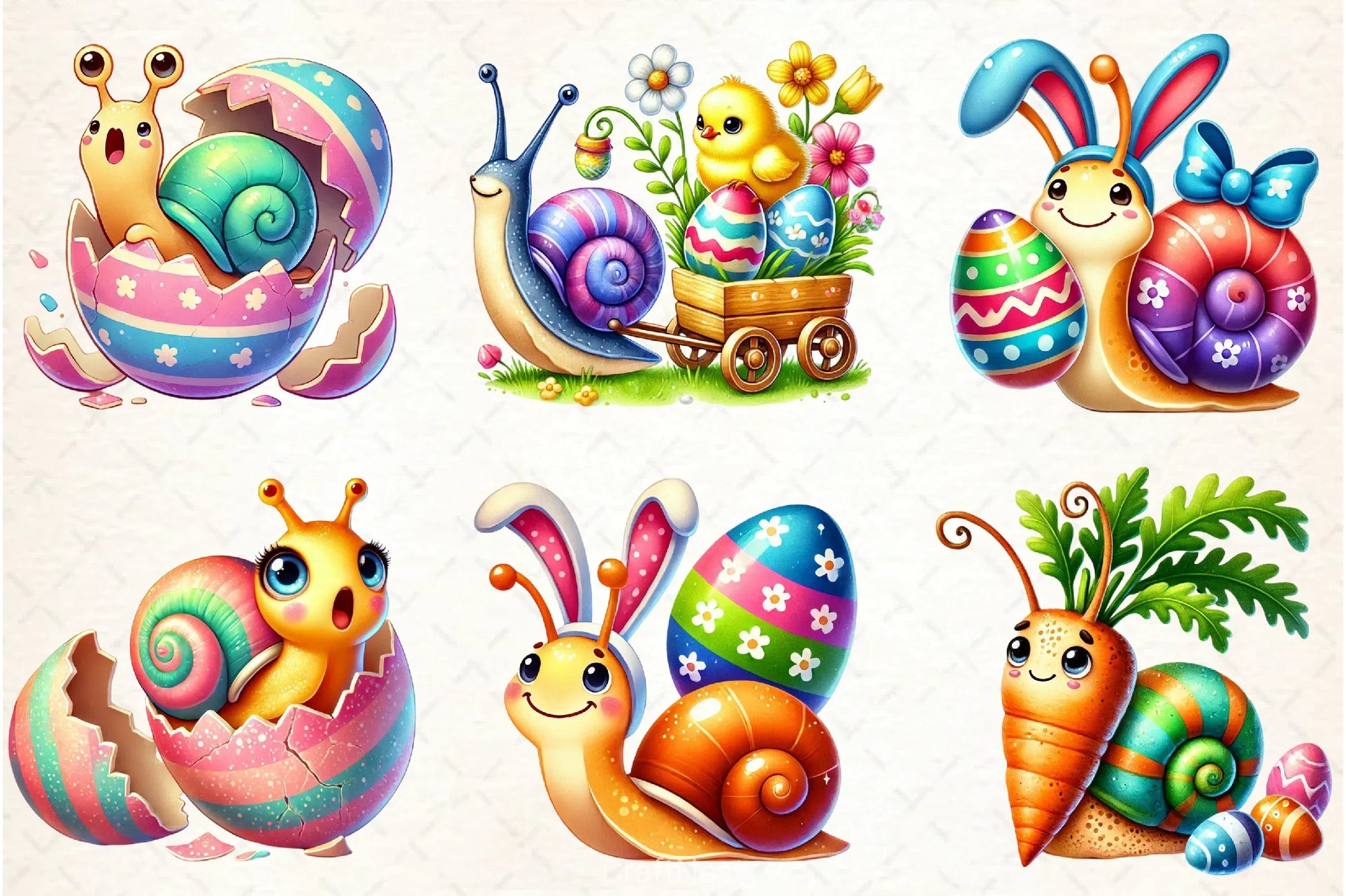 Easter Snail Clipart Bundle - CraftNest - Digital Crafting and Art