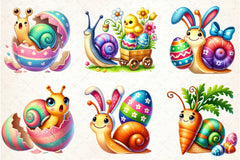 Easter Snail Clipart Bundle - CraftNest - Digital Crafting and Art