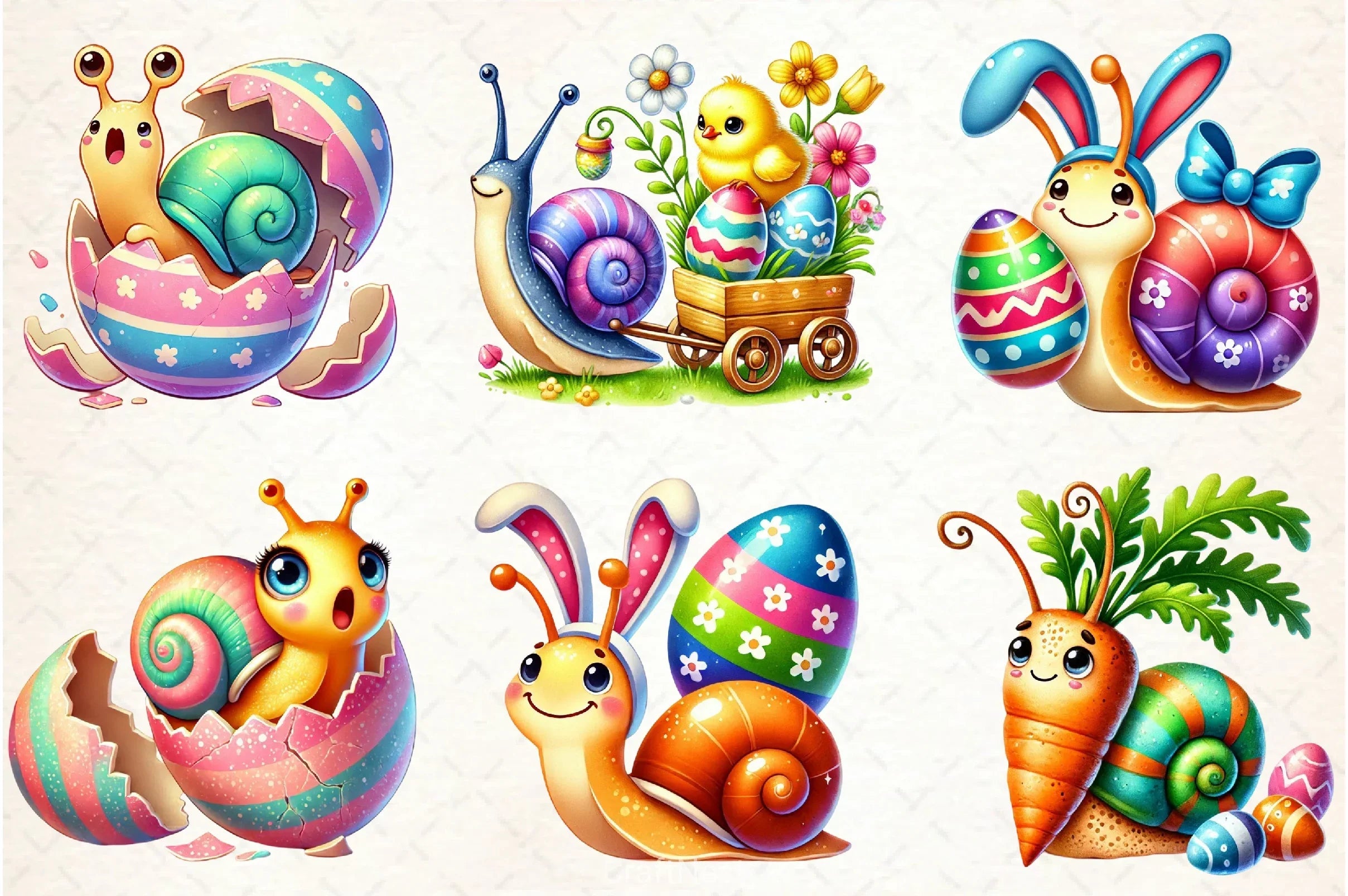 Easter Snail Clipart Bundle - CraftNest - Digital Crafting and Art